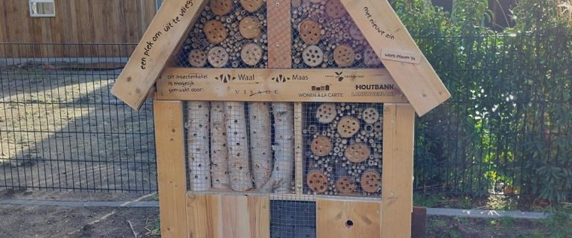 Een boom en insectenhotel als afronding project Wonen in Buyten.