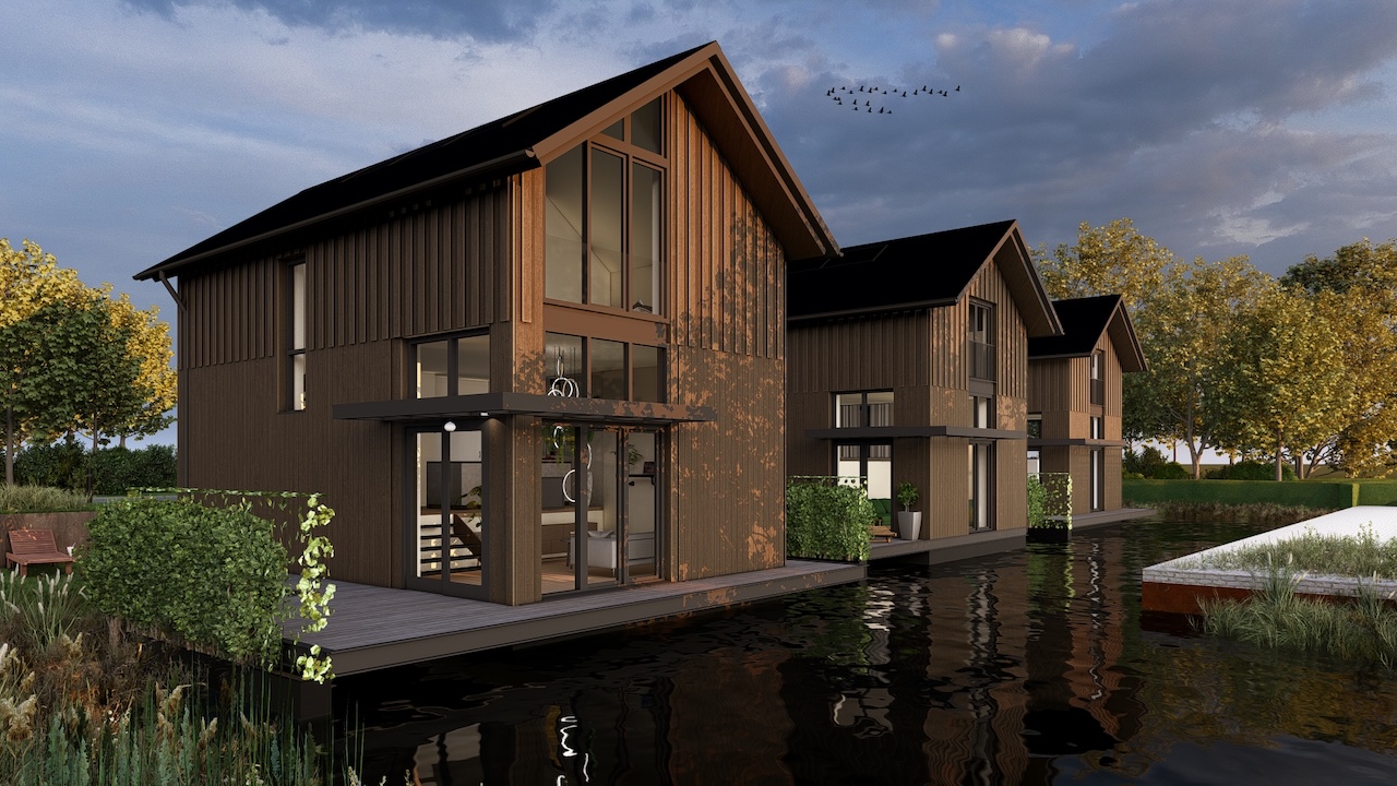 Toekomstige bewoners Drie Watermeesters aan tafel bij architect : Toekomstige bewoners Drie Watermeesters aan tafel bij architect