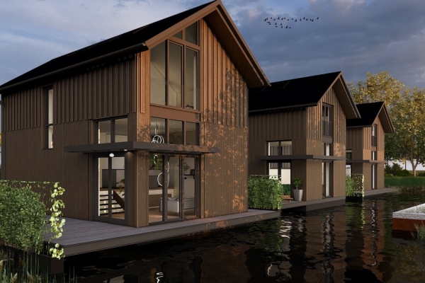 Toekomstige bewoners Drie Watermeesters aan tafel bij architect : Toekomstige bewoners Drie Watermeesters aan tafel bij architect
